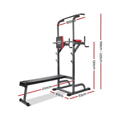 Everfit Weight Bench Chin Up Bar Bench Press Home Gym 380kg Capacity