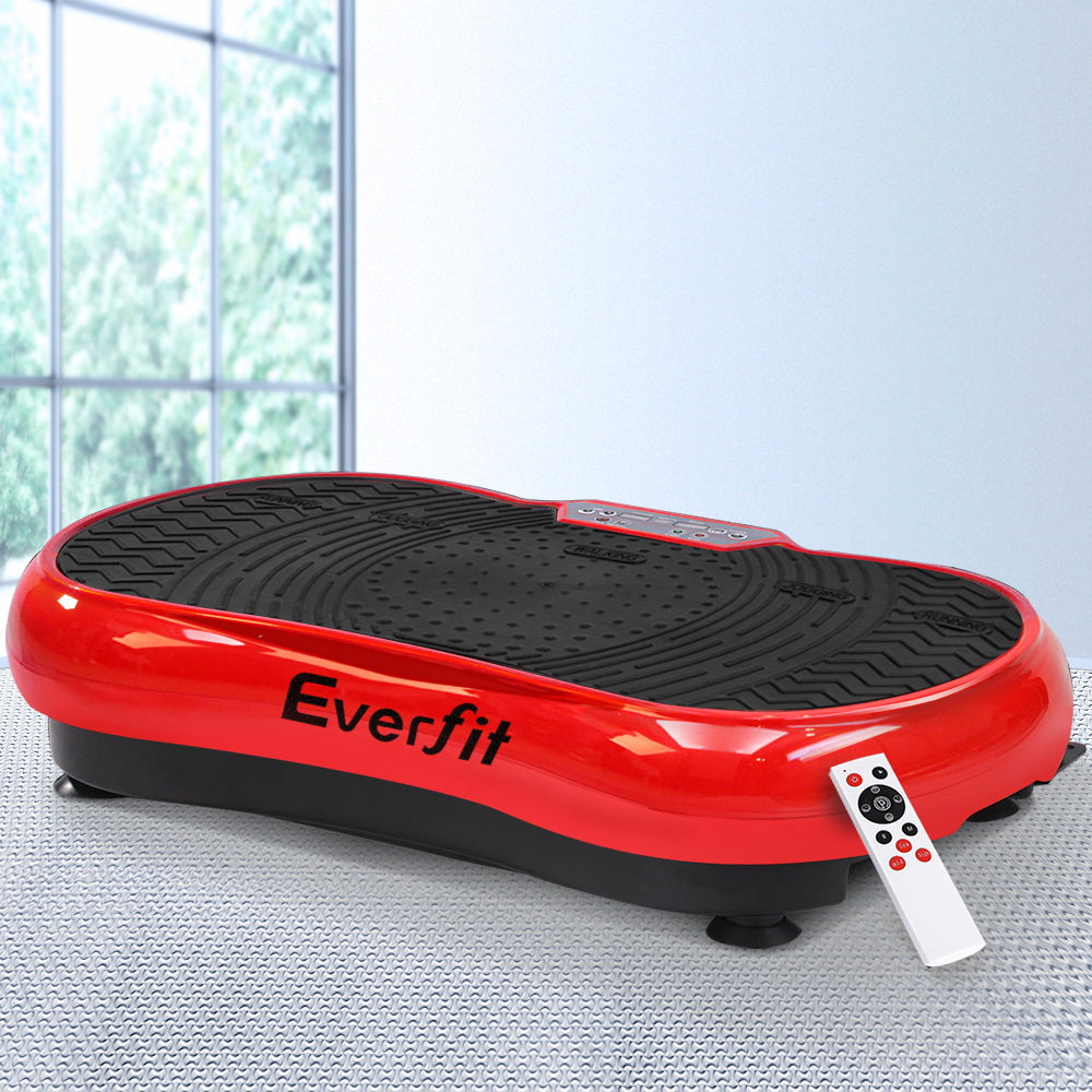 Everfit Vibration Machine Platform Vibrator Resistance Rope Home Fitness Red