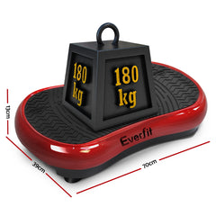 Everfit Vibration Machine Platform Resistance Rope Home Fitness Dark Red