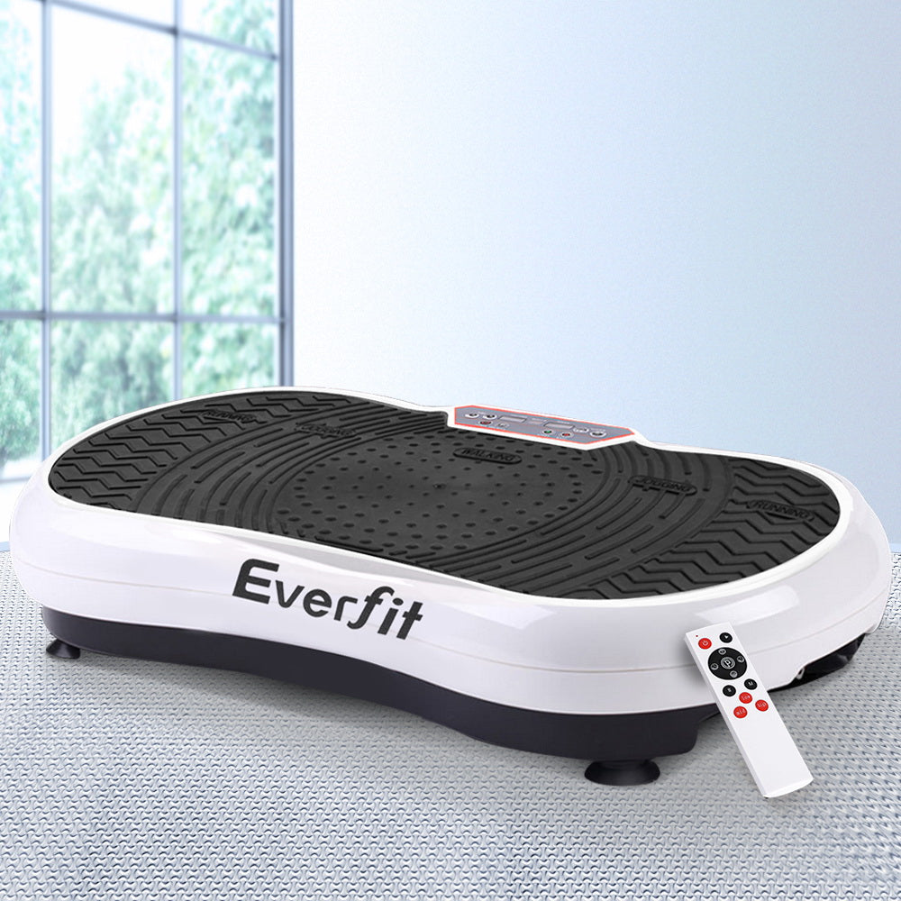 Everfit Vibration Machine Platform Vibrator Resistance Rope Home Fitness White