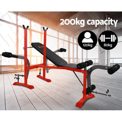 Everfit Weight Bench 8 in 1 Bench Press Adjustable Home Gym Station 200kg