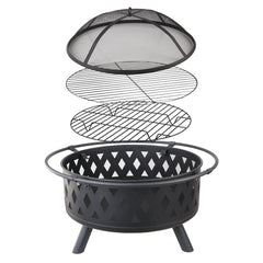 Grillz Fire Pit BBQ Grill 82cm