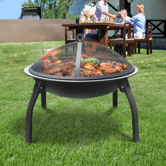 Fire Pit BBQ Charcoal Smoker Portable Outdoor Camping Pits Patio Fireplace 22
