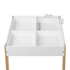 Keezi 3PCS Kids Table and Chairs Set Storage Toys Play Activity Desk Chalkboard