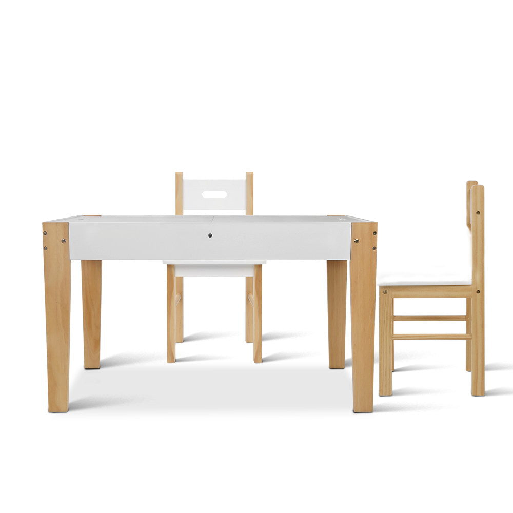 Keezi 3PCS Kids Table and Chairs Set Storage Toys Play Activity Desk Chalkboard