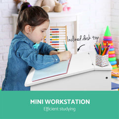 Keezi 2PCS Kids Table and Chairs Set Activity Children Playing Toys Study Desk