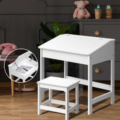 Keezi 2PCS Kids Table and Chairs Set Activity Children Playing Toys Study Desk