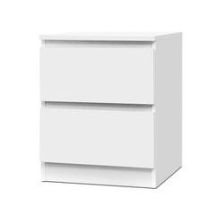 Artiss Bedside Table 2 Drawers - PEPE White