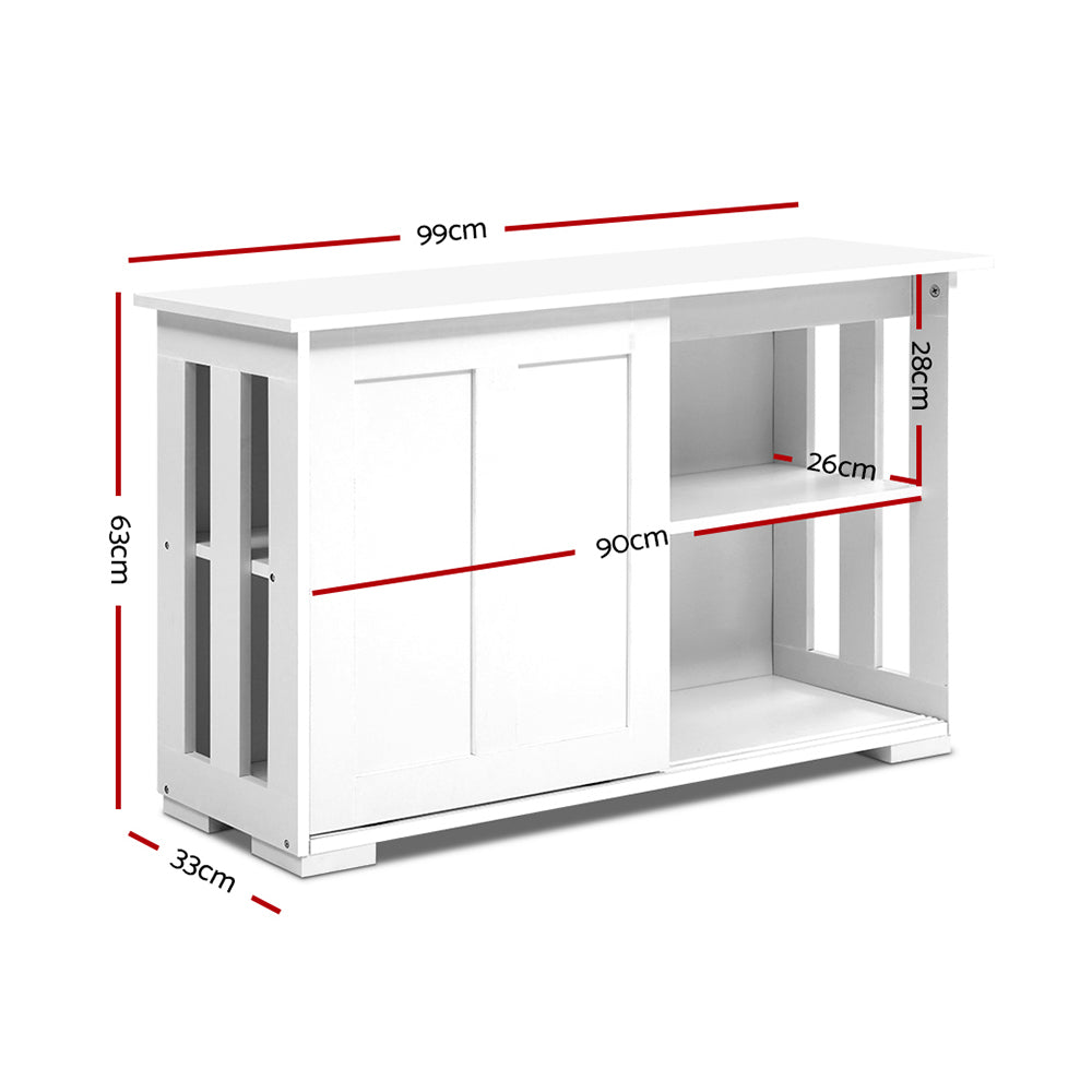 Artiss Buffet Sideboard Sliding Doors - SERA White