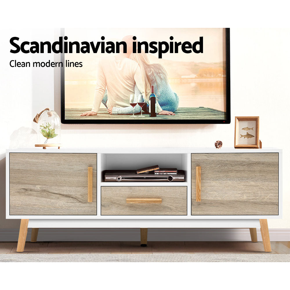 Artiss TV Cabinet Entertainment Unit 120cm Wood White Gino