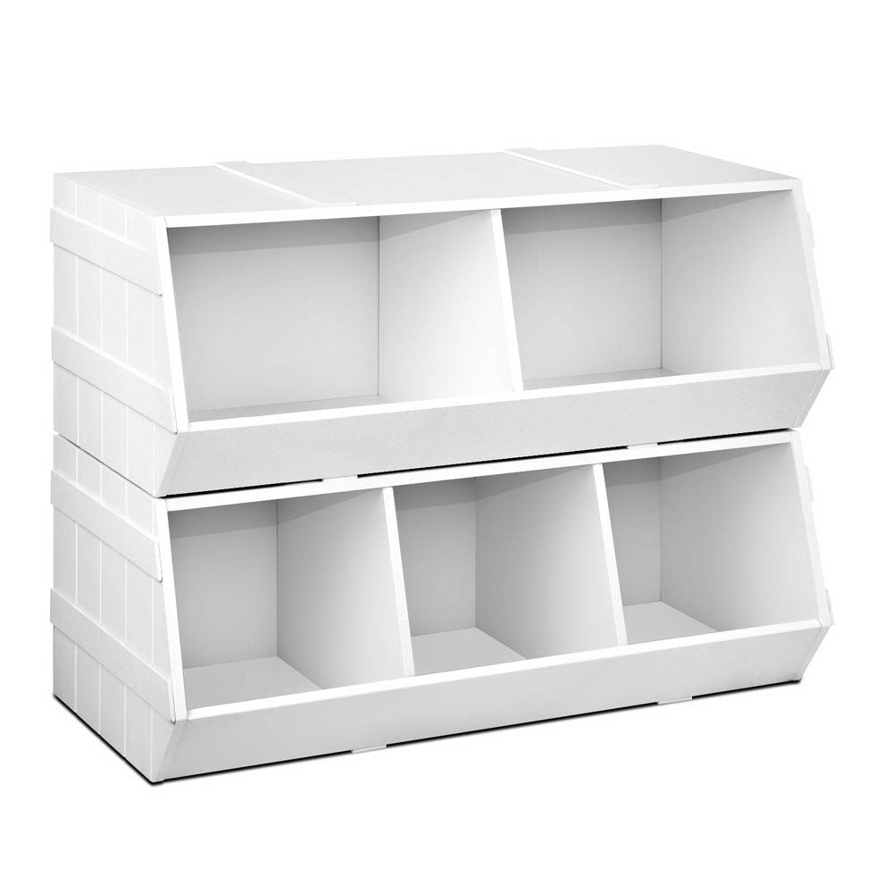 Keezi Kids Toy Box Bookshelf Storage Bookcase Organiser Display Stackable