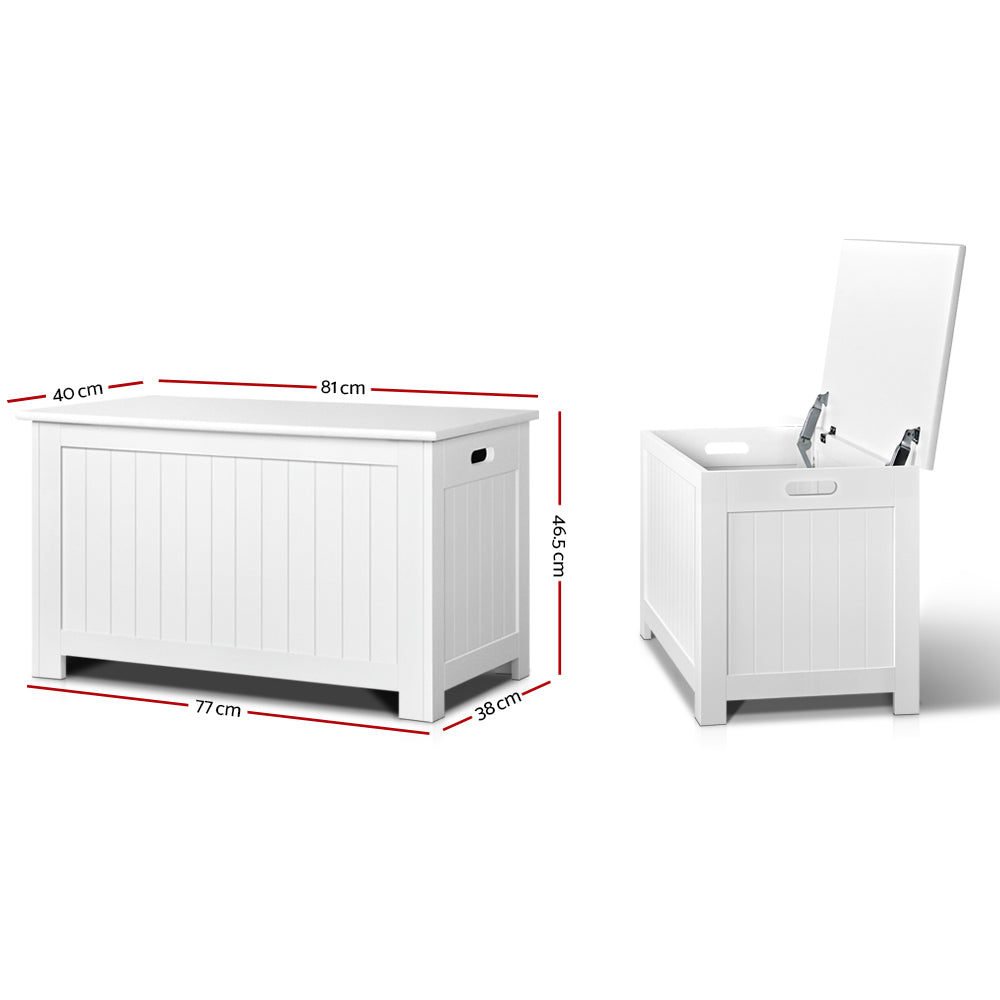 Keezi Kids Toy Box Chest Storage Blanket Children Clothes Room Organiser White