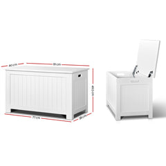 Keezi Kids Toy Box Chest Storage Blanket Children Clothes Room Organiser White