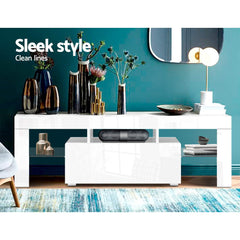 Artiss Entertainment Unit TV Cabinet LED 130cm White Elo