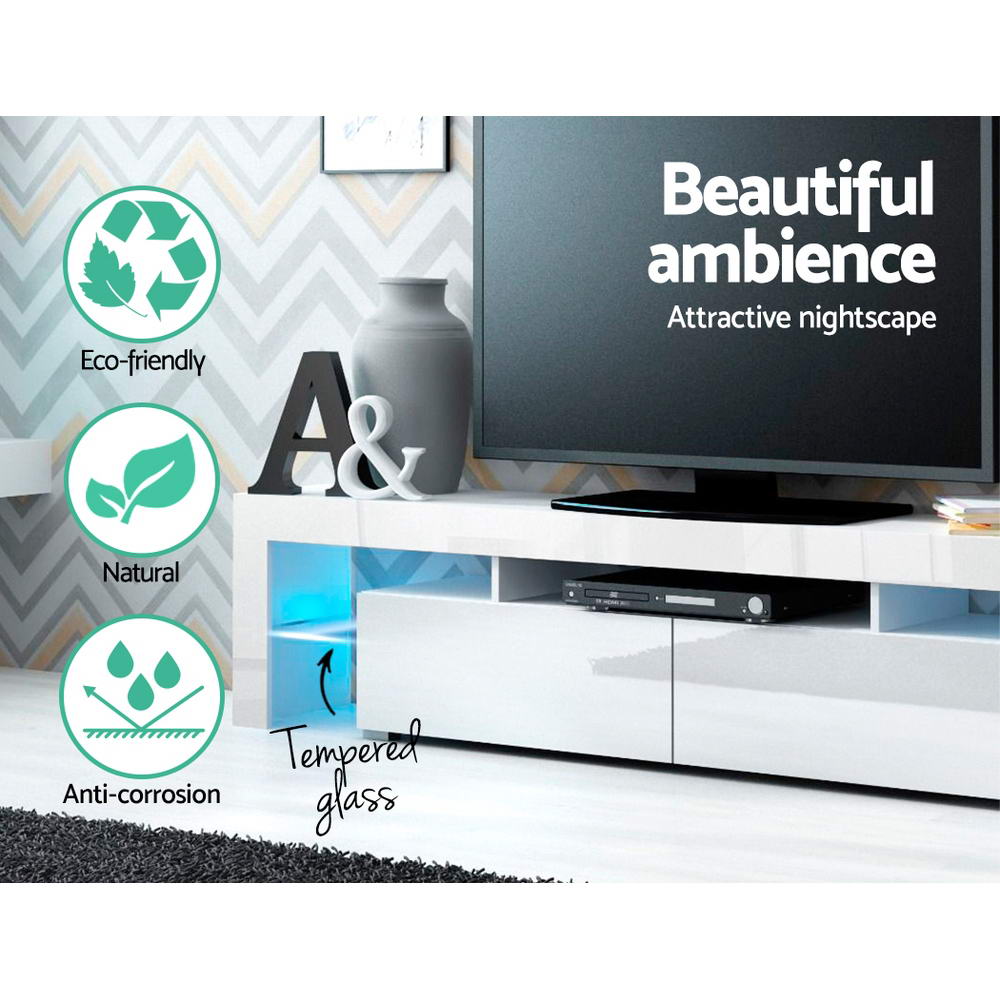 Artiss Entertainment Unit TV Cabinet LED 189cm White Elo