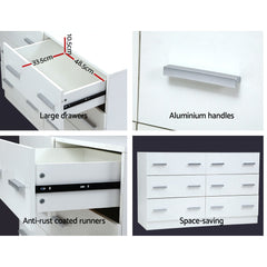 Artiss 6 Chest of Drawers - VEDA White