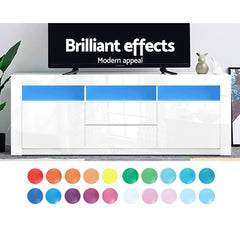 Artiss Entertainment Unit TV Cabinet LED 160cm White Anna