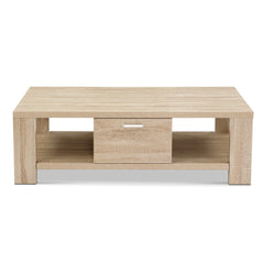 Artiss Coffee Table 1 Drawer Oak Maxi