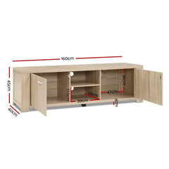 Artiss TV Cabinet Entertainment Unit 160cm Pine Maxi