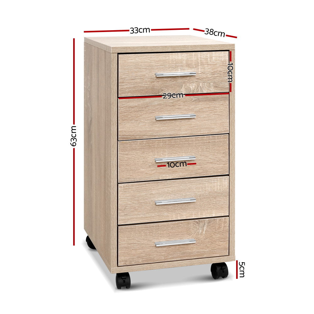 Artiss Filing Cabinet 5 Drawer Office Storage Organiser