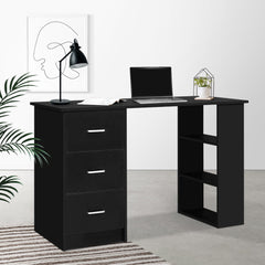 Artiss Computer Desk Drawer Shelf Cabinet Black 120CM
