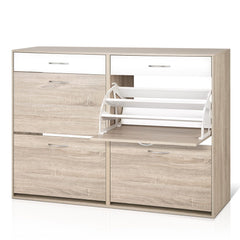Artiss Shoe Rack Cabinet 36 Pairs Adjustable Shelves Pine Sara
