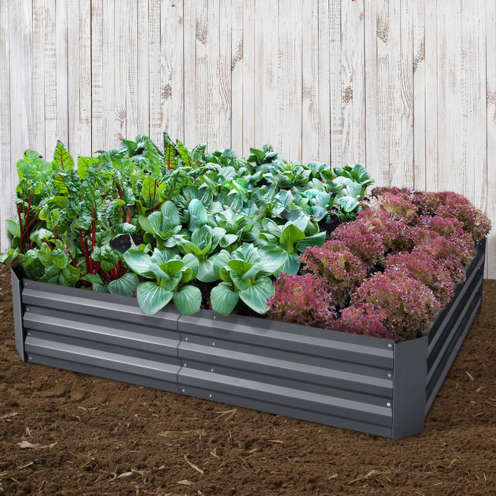 Green Fingers Garden Bed 150x90cm Planter Box Raised Container Galvanised Steel