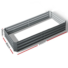 Green Fingers Garden Bed 210x90cm Planter Box Raised Container Galvanised Steel