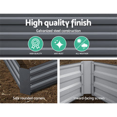 Green Fingers Garden Bed 210x90cm Planter Box Raised Container Galvanised Steel