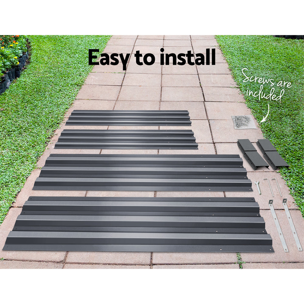 Green Fingers Garden Bed 210x90cm Planter Box Raised Container Galvanised Steel