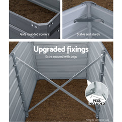 Green Fingers Garden Bed 240x80x77cm Planter Box Raised Container Galvanised Herb
