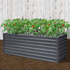 Green Fingers Garden Bed 240x80x77cm Planter Box Raised Container Galvanised Herb