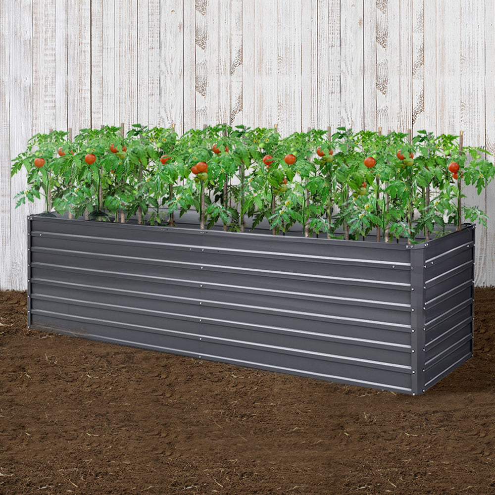 Green Fingers Garden Bed 320x80x77cm Planter Box Raised Container Galvanised Herb