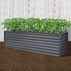 Green Fingers Garden Bed 320x80x77cm Planter Box Raised Container Galvanised Herb