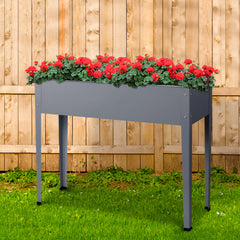 Green Fingers Garden Bed Elevated 100X80X30cm Planter Box Container Galvanised