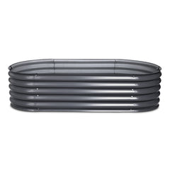 Green Fingers Garden Bed 160X80X42cm Oval Planter Box Raised Container Galvanised