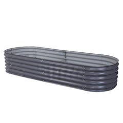 Green Fingers Garden Bed 240X80X42cm Oval Planter Box Raised Container Galvanised