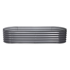 Green Fingers Garden Bed 240X80X42cm Oval Planter Box Raised Container Galvanised