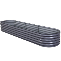 Green Fingers Garden Bed 320X80X42cm Oval Planter Box Raised Container Galvanised
