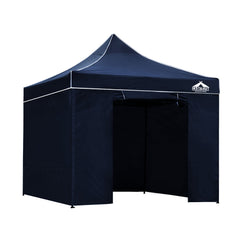 Instahut Gazebo Pop Up Marquee 3x3 Folding Tent Gazebos Camping 500D Oxford Navy