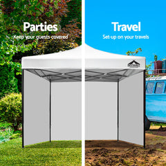 Instahut Gazebo Pop Up Marquee 3x3 Folding Tent Wedding Gazebos 500D White