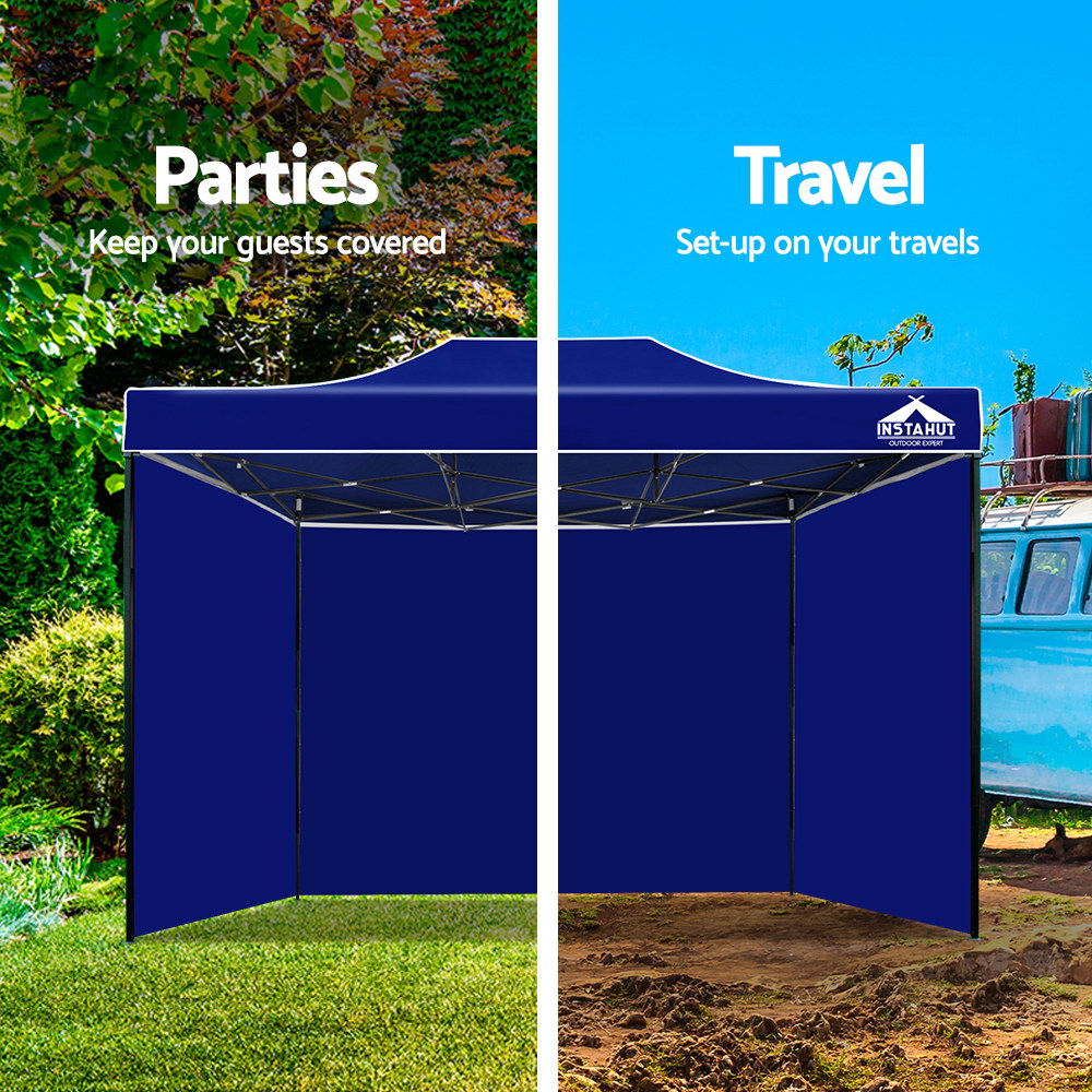 Instahut Gazebo 3x4.5 Pop Up Marquee Folding Tent Wedding Gazebos Camping Outdoor Shade Canopy Blue