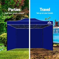 Instahut Gazebo 3x4.5 Pop Up Marquee Folding Tent Wedding Gazebos Camping Outdoor Shade Canopy Blue