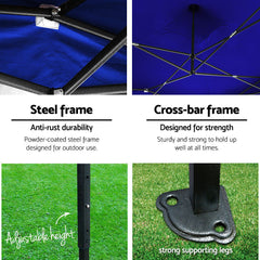 Instahut Gazebo 3x4.5 Pop Up Marquee Folding Tent Wedding Gazebos Camping Outdoor Shade Canopy Blue