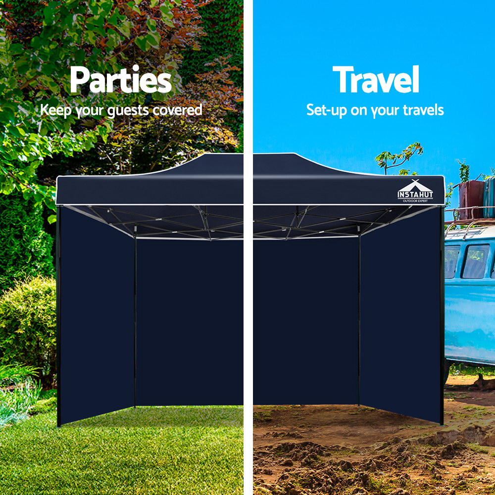 Instahut Gazebo 3x4.5 Pop Up Marquee Folding Tent Wedding Gazebos Camping Outdoor Shade Canopy Navy