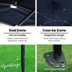 Instahut Gazebo 3x4.5 Pop Up Marquee Folding Tent Wedding Gazebos Camping Outdoor Shade Canopy Navy