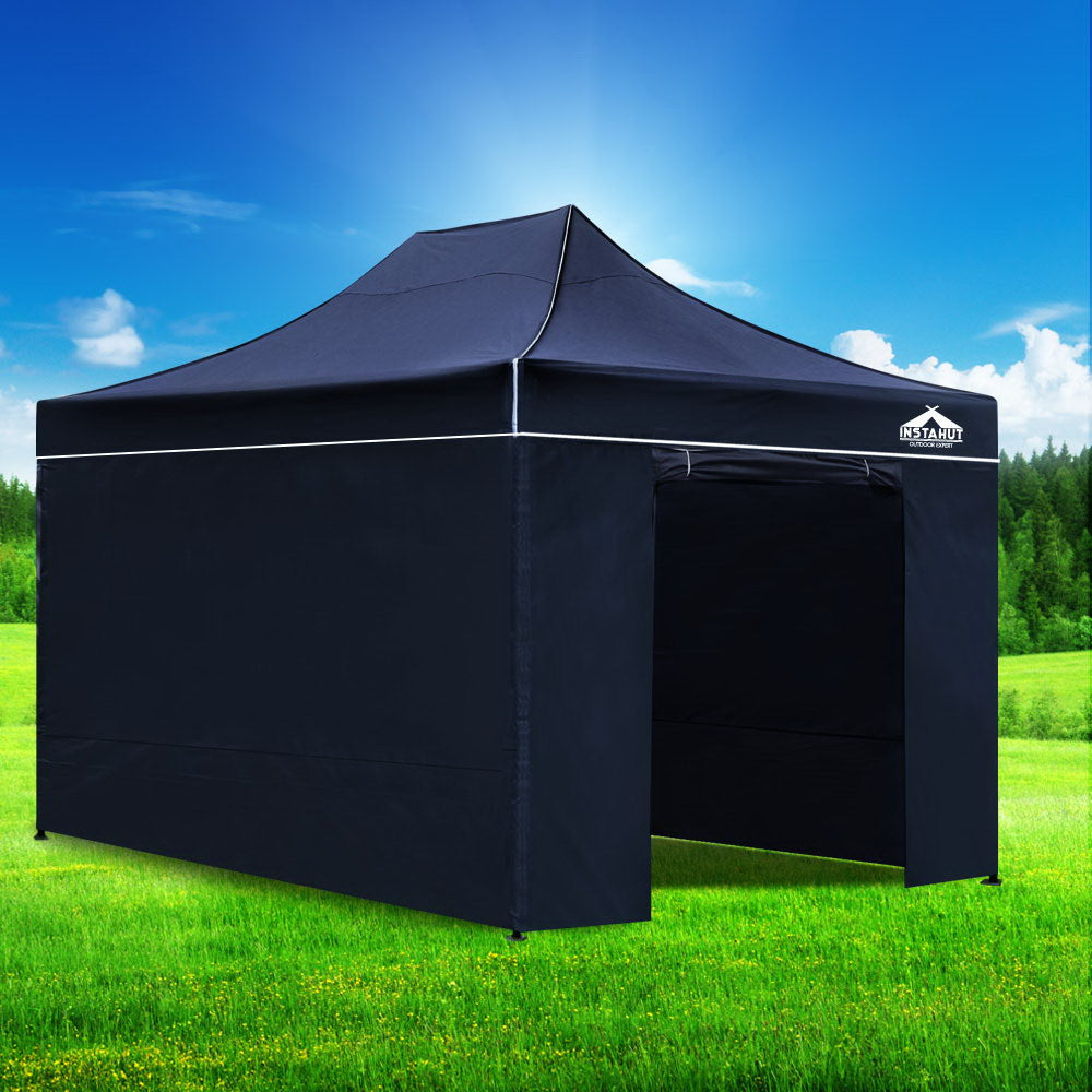 Instahut Gazebo 3x4.5 Pop Up Marquee Folding Tent Wedding Gazebos Camping Outdoor Shade Canopy Navy