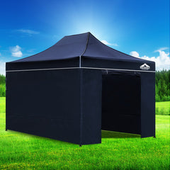 Instahut Gazebo 3x4.5 Pop Up Marquee Folding Tent Wedding Gazebos Camping Outdoor Shade Canopy Navy