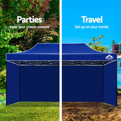 Instahut Gazebo 3x6 Pop Up Marquee Folding Tent Wedding Gazebos Camping Outdoor Shade Canopy Blue