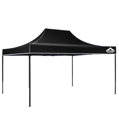 Instahut Gazebo Pop Up Marquee 3x4.5 Folding Tent 500D Wedding Camping Black